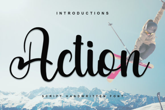 Action: A Free-Spirited Handwritten Script for Dynamic Designs