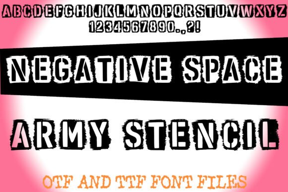 Command Attention with Negative Space Army Stencil Font